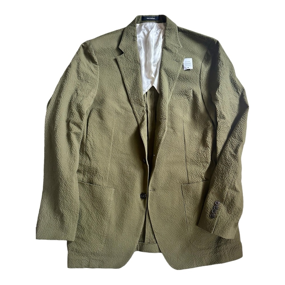 Todd Snyder Seersucker Madison Suit Jacket in Olive